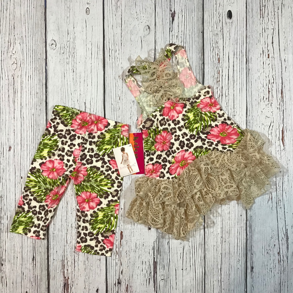 NWT Kate Mack printed crop legging and tunic tank - Picture 2 of 3